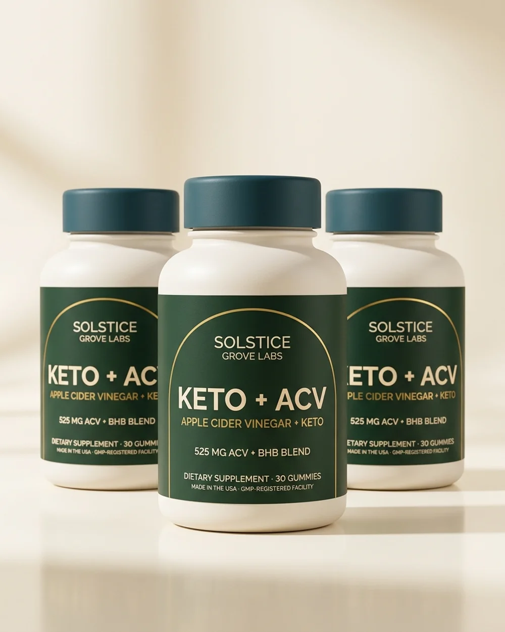 Keto + ACV Gummies 3-bottle supply