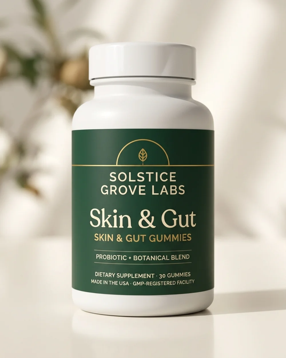 Solstice Grove Labs Skin & Gut Gummies cherry flavor